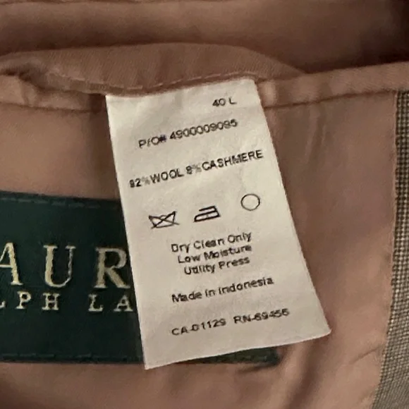 Lauren Ralph Lauren Mens Classic Blazer Sport Coat Wool Cashmere Brown Size 40L - Picture 9 of 9